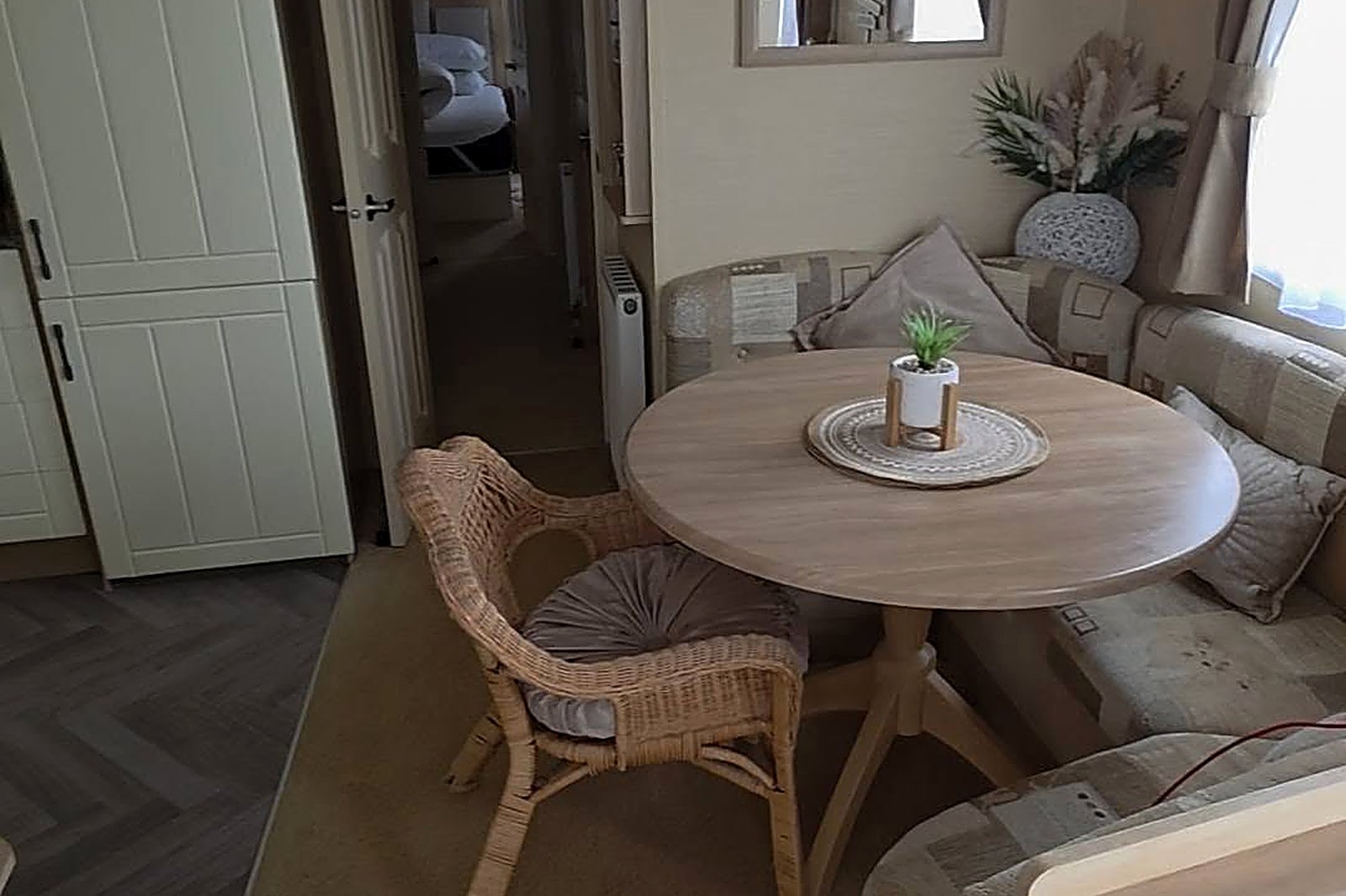 Dining table and seating area